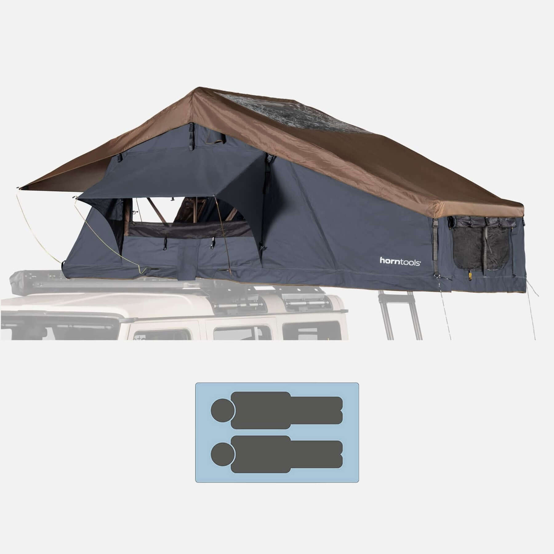 Dachzelt Elements Gen II für 2 Personen - 140 cm - Farbe Ocean