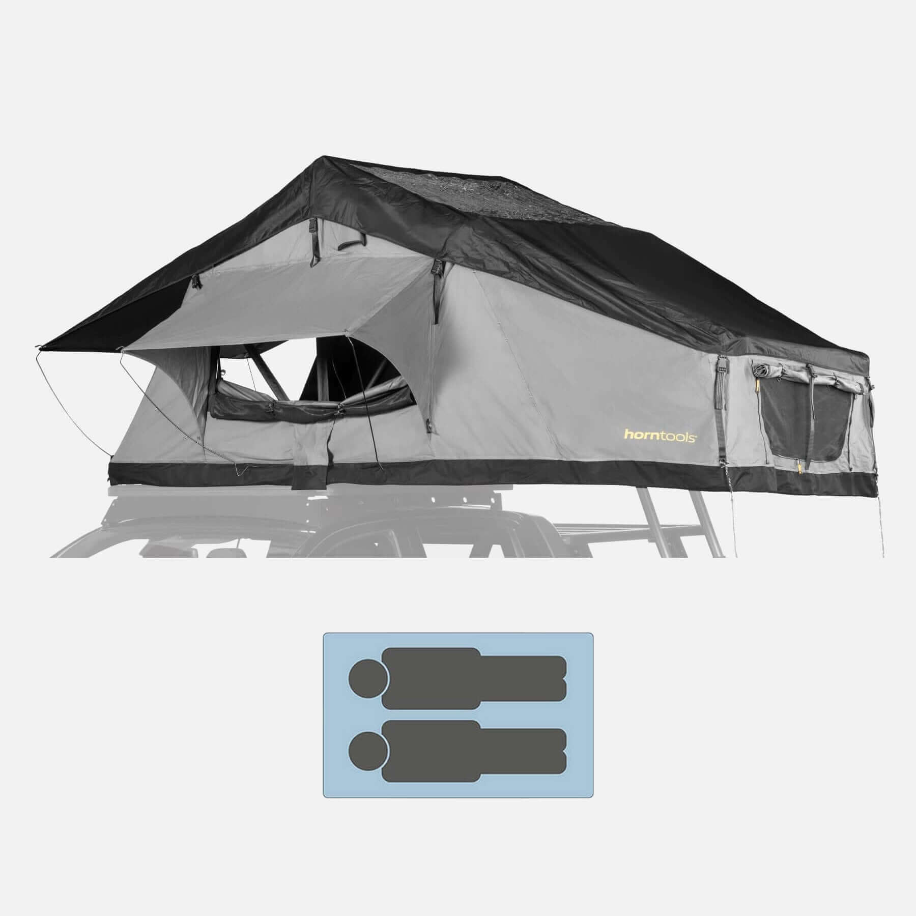 Roof tent Elements Gen II for 2 people - 140 cm - Colour Midnight Stone