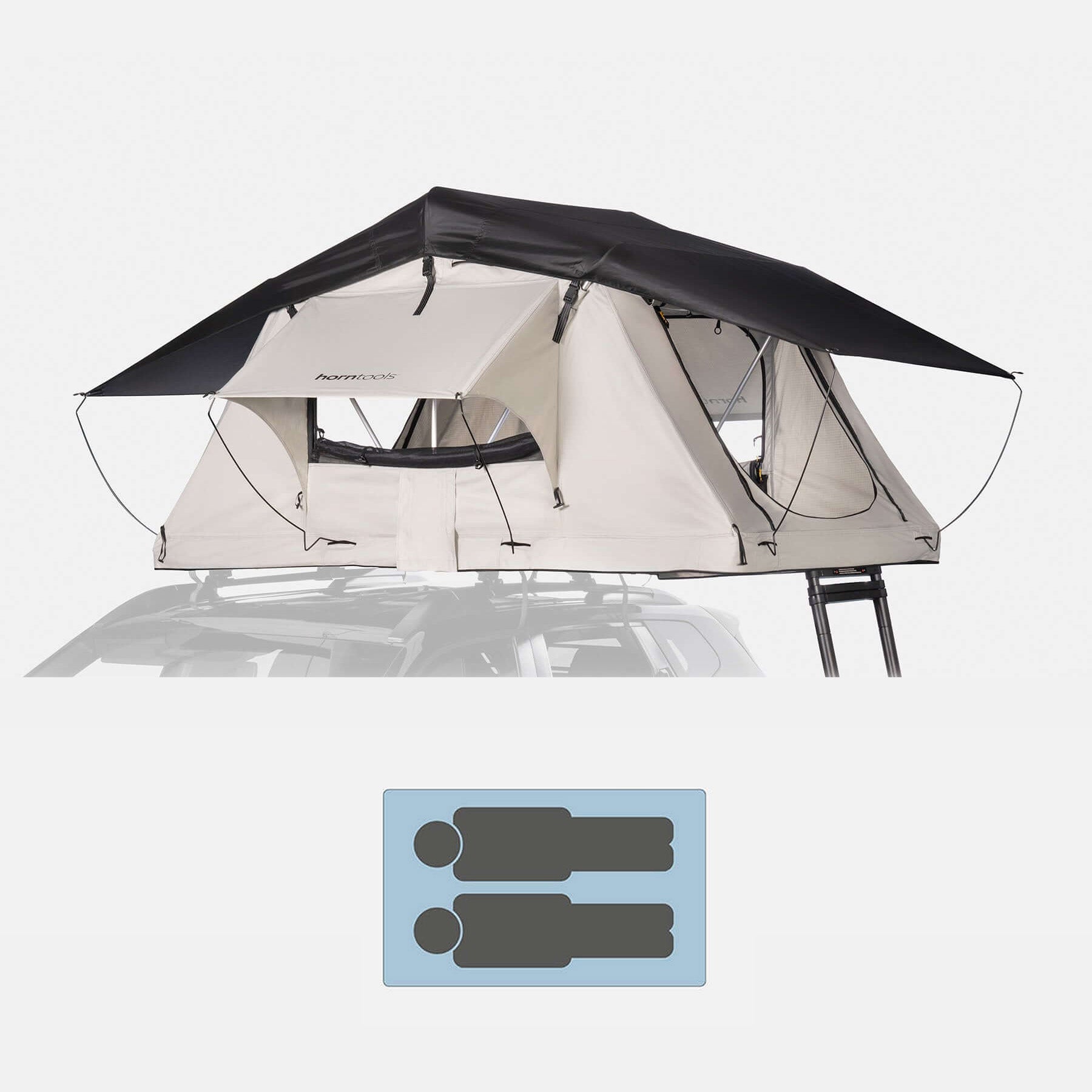 Roof tent Track for 2 people - 130 cm