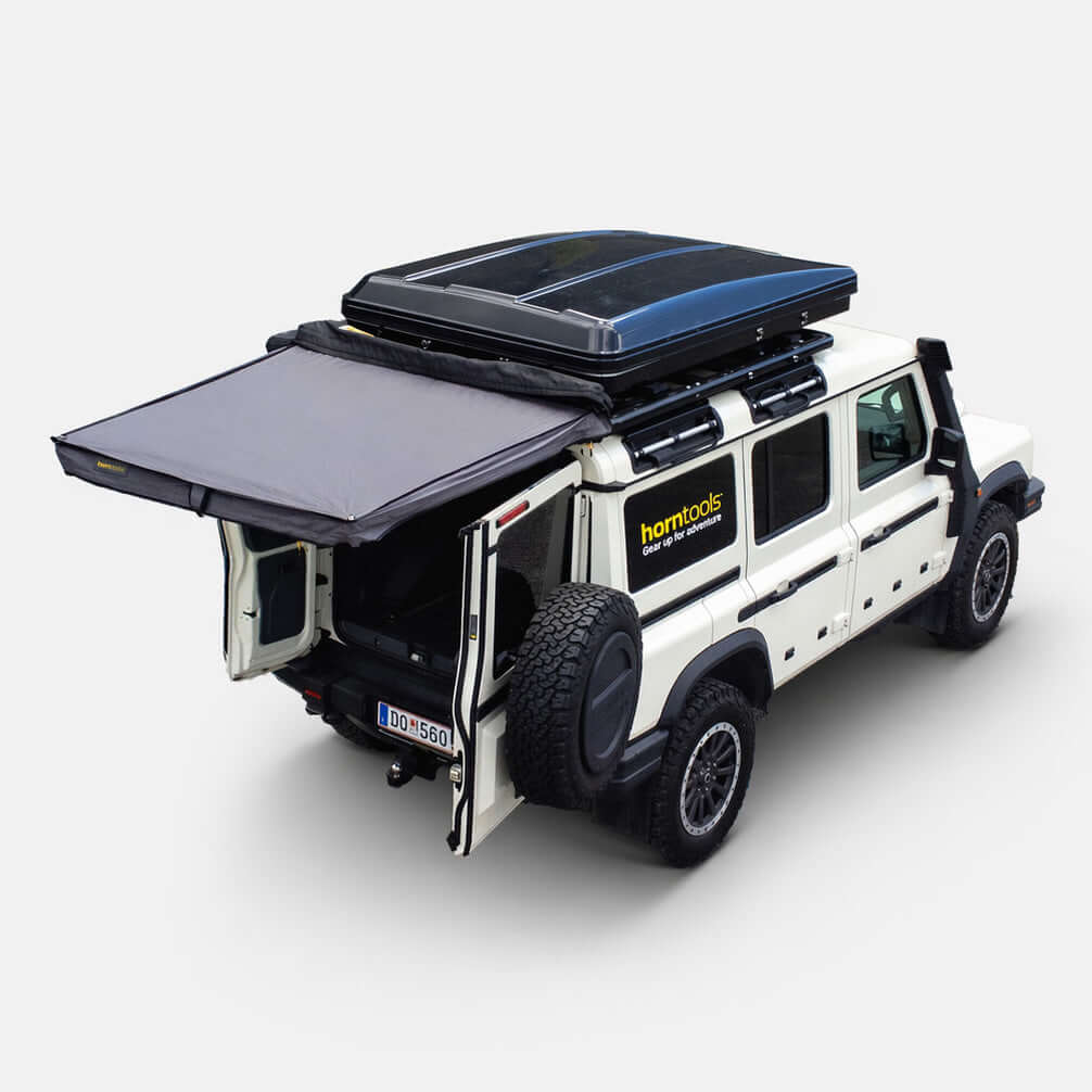 Heckmarkise Horizon Straight 1,5 m (freitragend) mit Sonnensegel