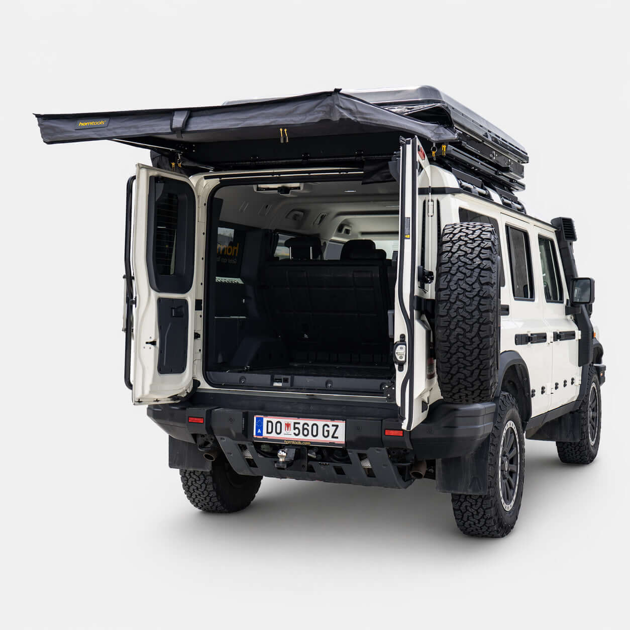 Heckmarkise Horizon Straight 1,5 m (freitragend) mit Sonnensegel