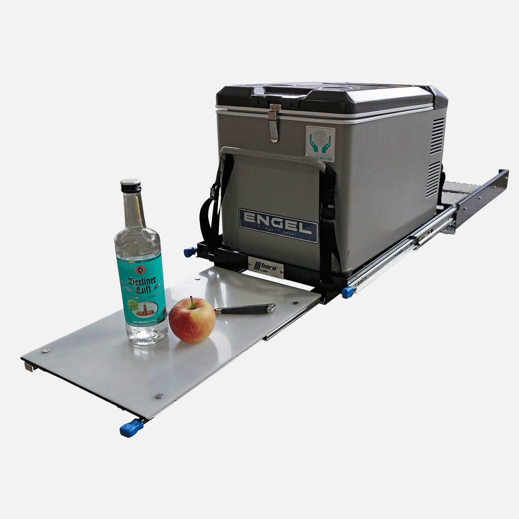 Kühlbox Auszug mit ausziehbarem Tisch 780mm x 470mm