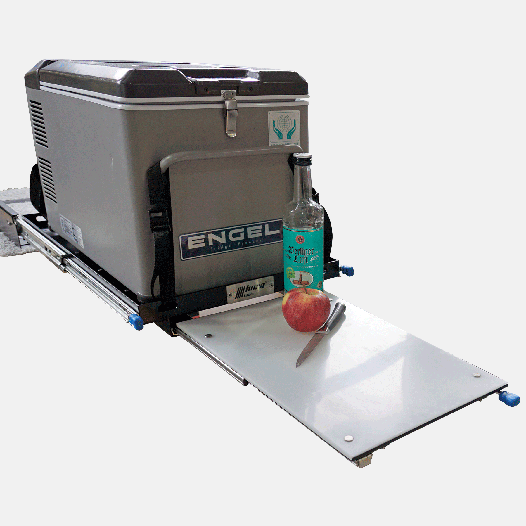 Kühlbox Auszug mit ausziehbarem Tisch 780mm x 470mm