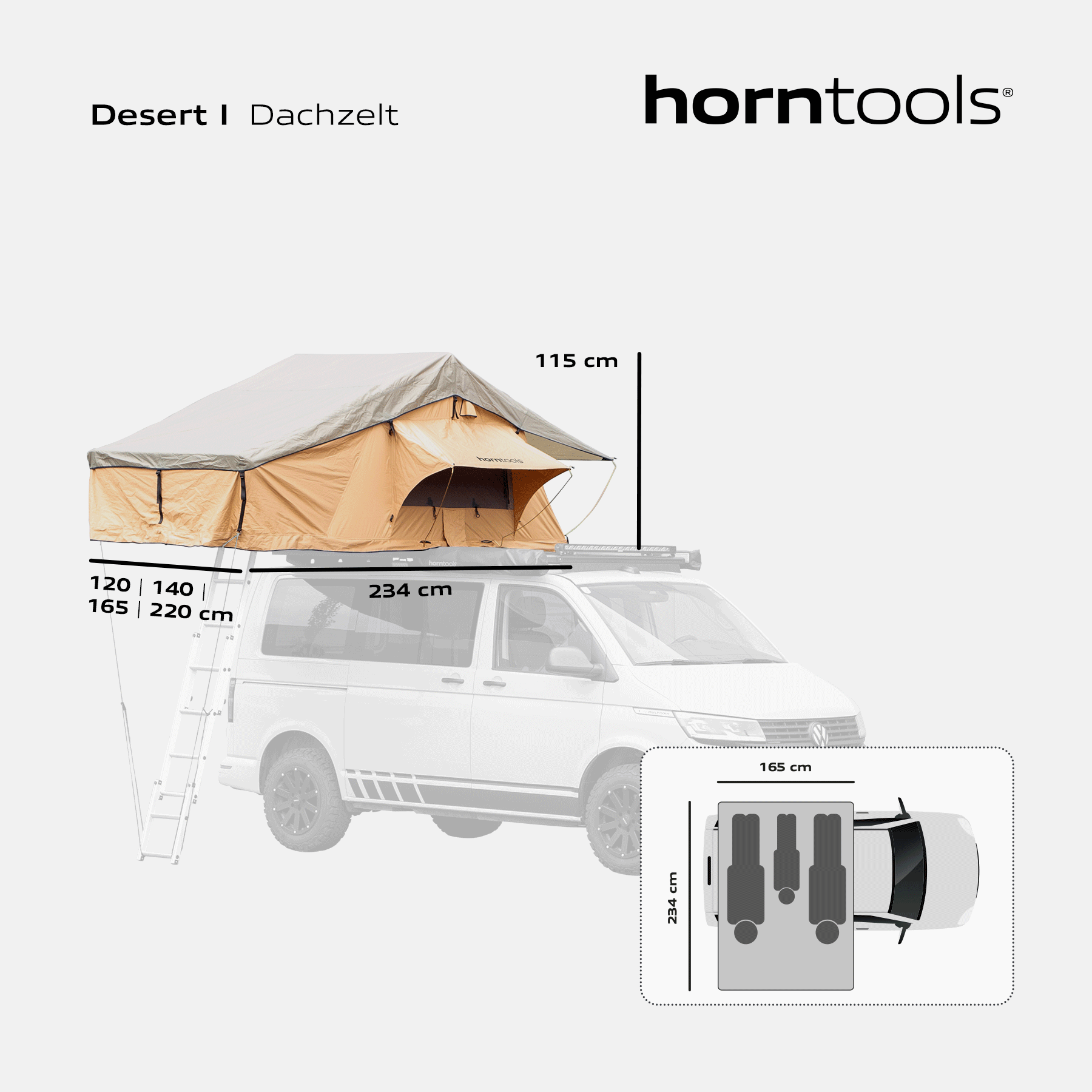 Dachzelt Desert inkl. Vorzelt - verschiedene Größen