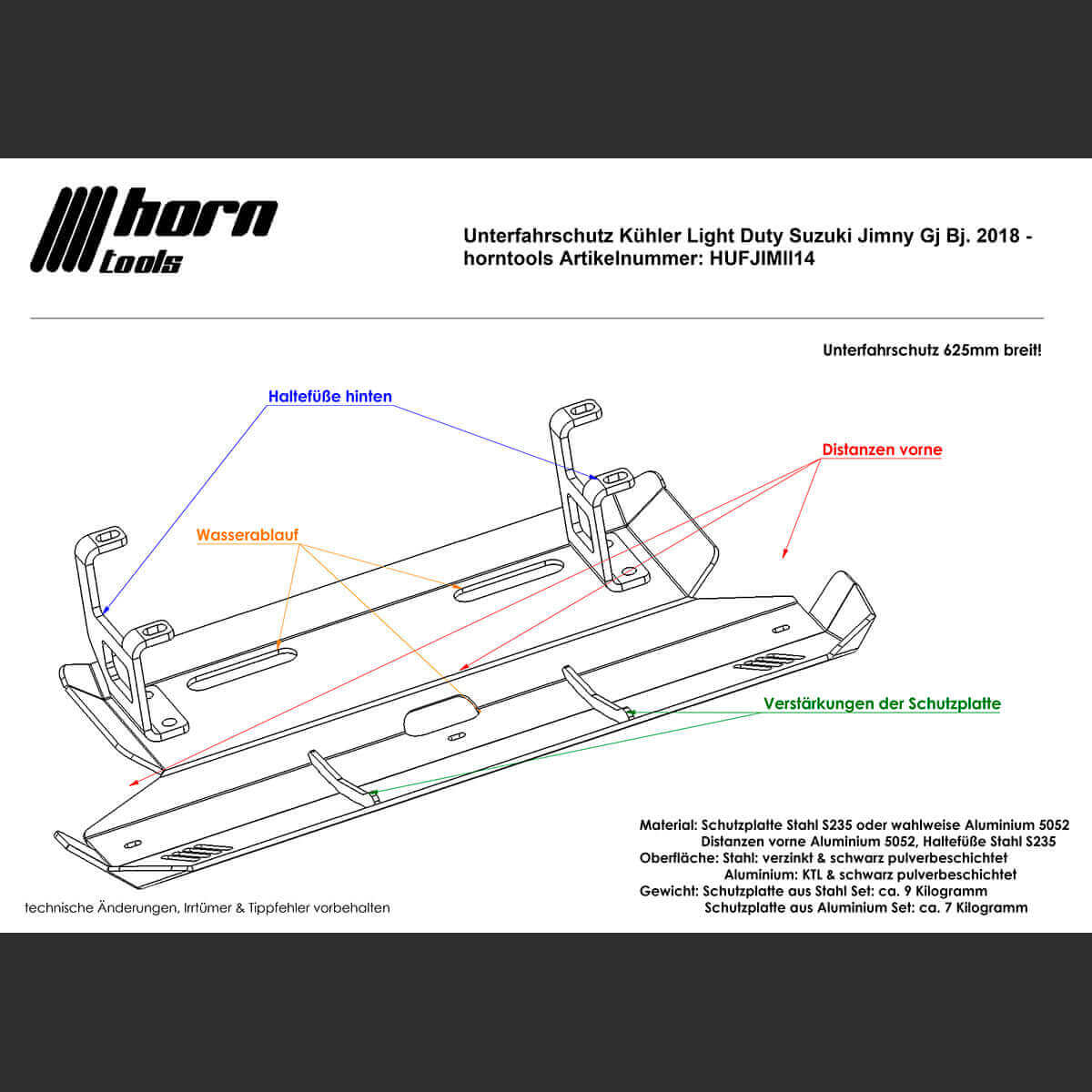 Onderrijbeveiligingsradiator voor Suzuki Jimny GJ/HJ