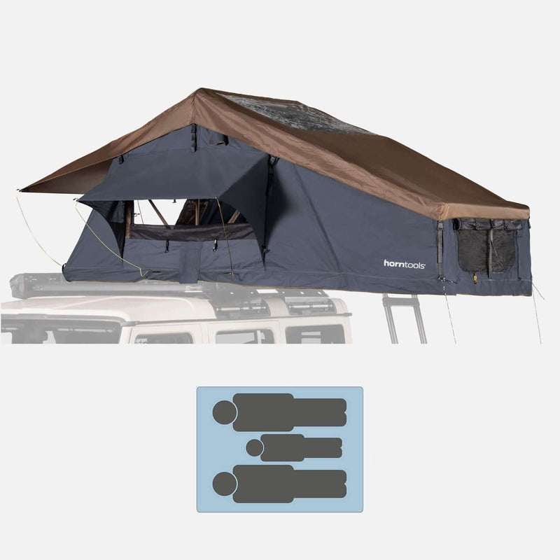 Dachzelt Elements Gen II für 3 Personen - 165 cm - Farbe Ocean