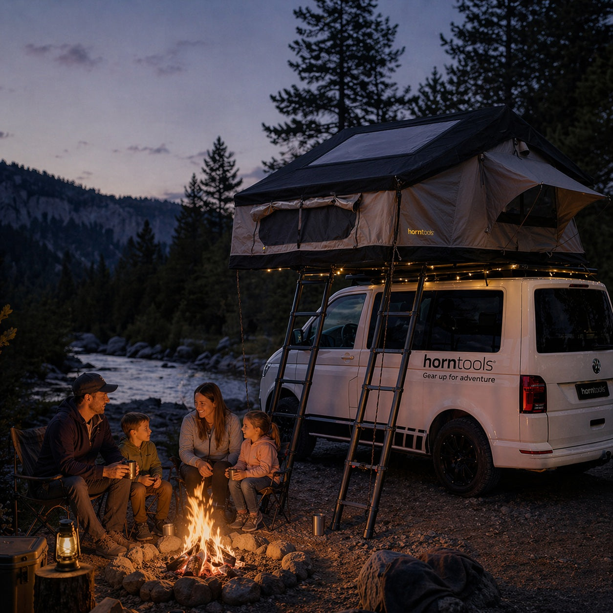 Dachzelt Elements Gen II für 4 Personen - 220 cm - Farbe Midnight Stone